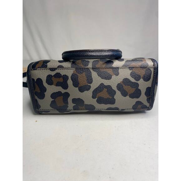 Coach Mini Bennett Satchel Ocelot Print Crossbody Handbag Grey Classic Small - Picture 10 of 16